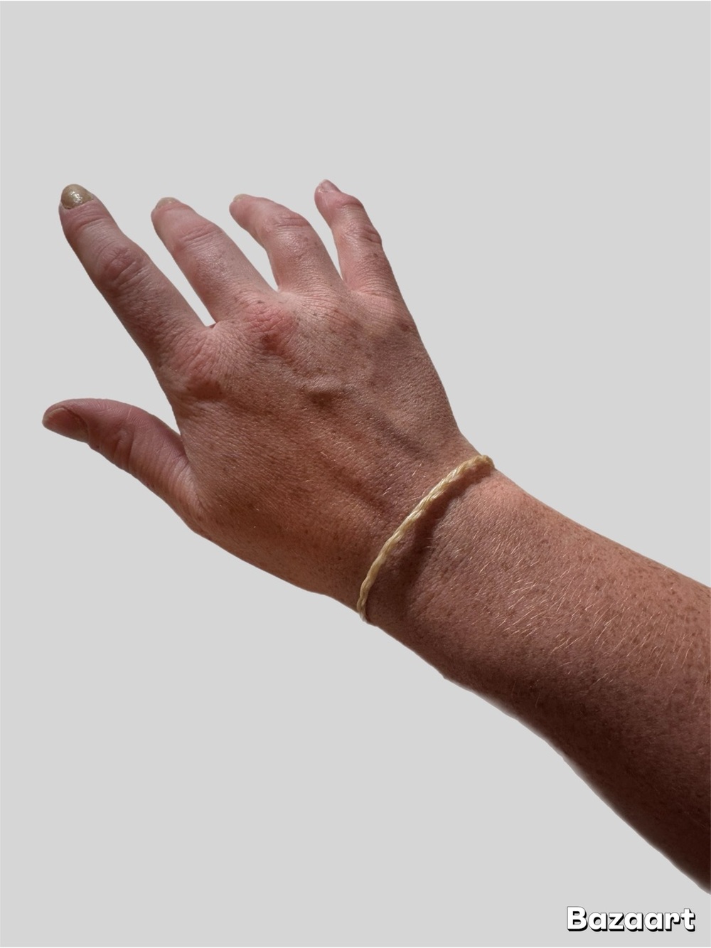 Handmade Braided horsehair Bracelet in Pale Yellow
